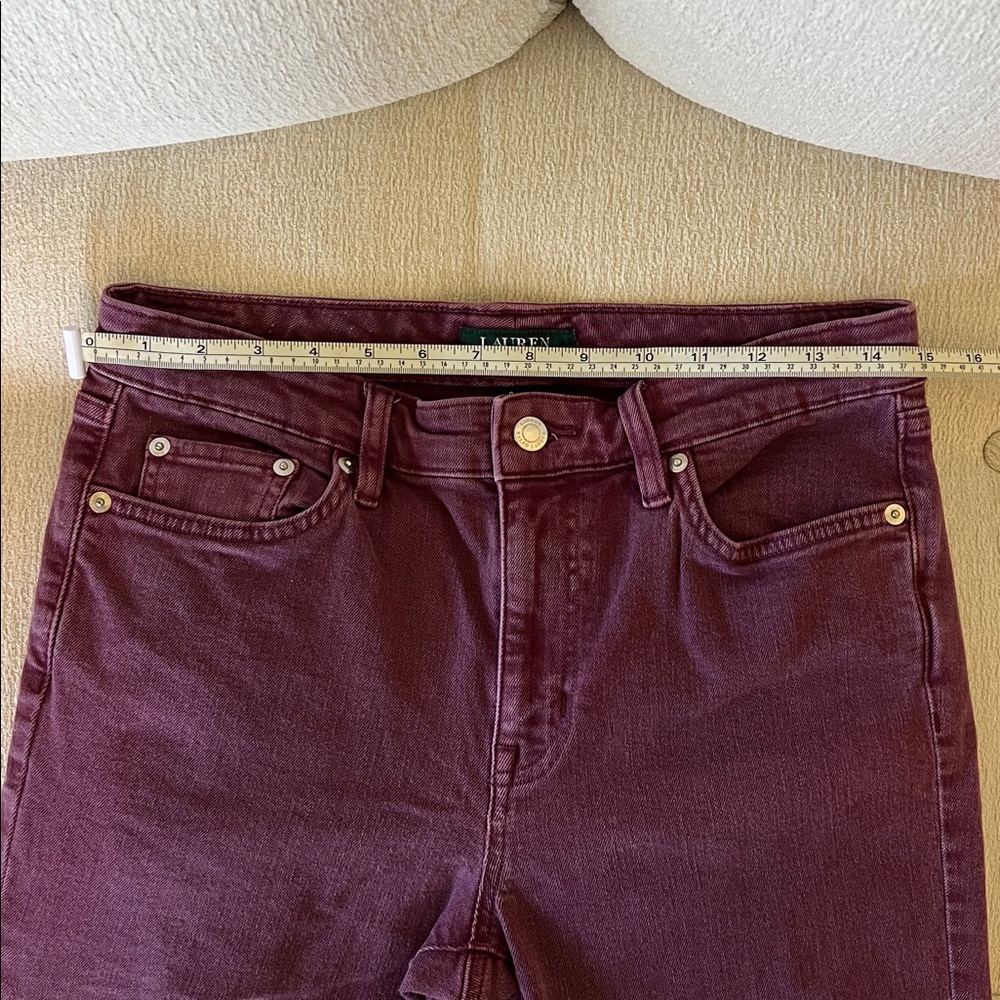 Lauren Ralph Lauren Deep Purple Denim Pants  Size 8 - Picture 3 of 10